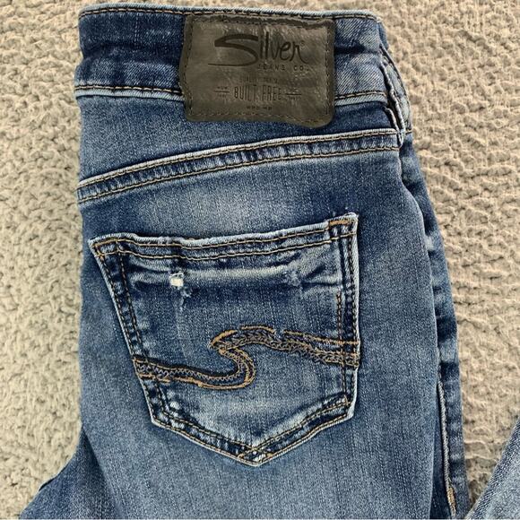 Silver Jeans AIKO Mid Rise Slim Boot Distressed Women's Jeans  -  Size:  26 - Picture 8 of 15